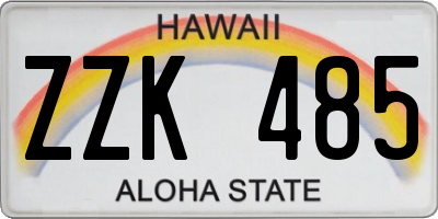 HI license plate ZZK485