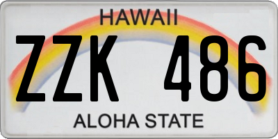 HI license plate ZZK486