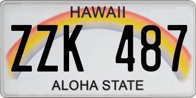 HI license plate ZZK487