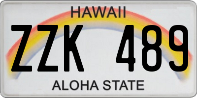 HI license plate ZZK489