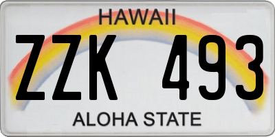 HI license plate ZZK493