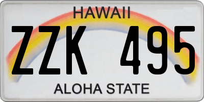 HI license plate ZZK495