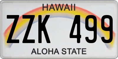 HI license plate ZZK499