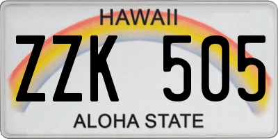 HI license plate ZZK505