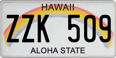 HI license plate ZZK509