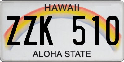 HI license plate ZZK510