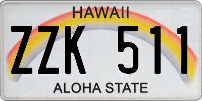 HI license plate ZZK511