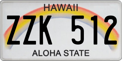 HI license plate ZZK512