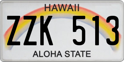 HI license plate ZZK513