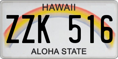 HI license plate ZZK516