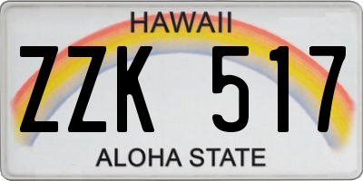 HI license plate ZZK517