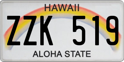 HI license plate ZZK519