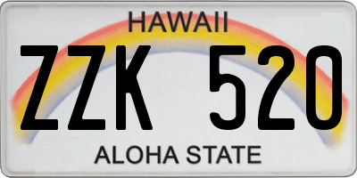 HI license plate ZZK520