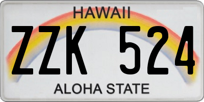 HI license plate ZZK524