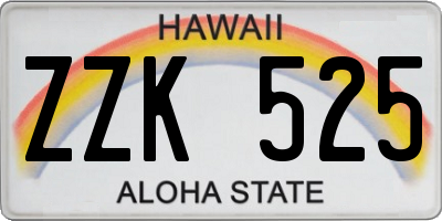 HI license plate ZZK525