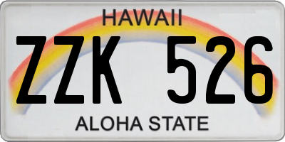 HI license plate ZZK526