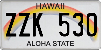 HI license plate ZZK530