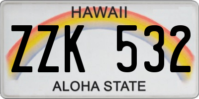 HI license plate ZZK532