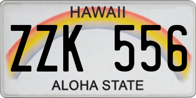 HI license plate ZZK556