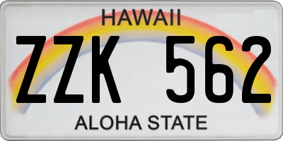 HI license plate ZZK562