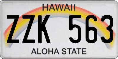 HI license plate ZZK563