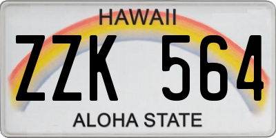 HI license plate ZZK564