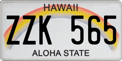 HI license plate ZZK565