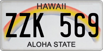 HI license plate ZZK569