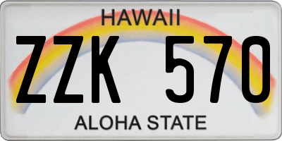 HI license plate ZZK570