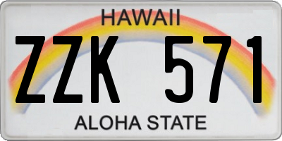 HI license plate ZZK571