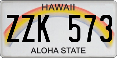 HI license plate ZZK573