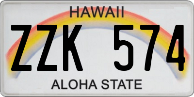 HI license plate ZZK574