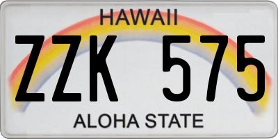 HI license plate ZZK575