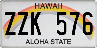 HI license plate ZZK576