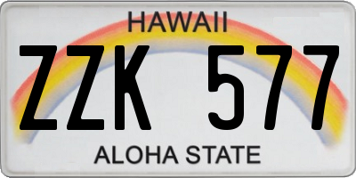 HI license plate ZZK577