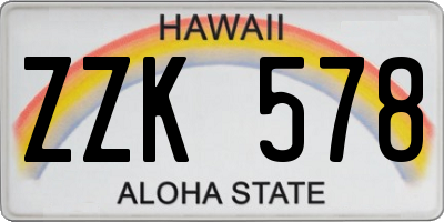 HI license plate ZZK578