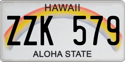 HI license plate ZZK579