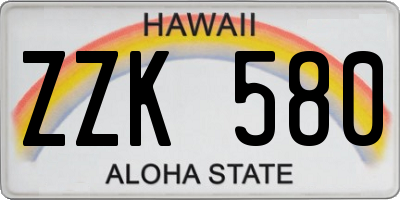 HI license plate ZZK580