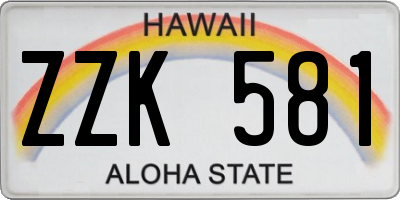 HI license plate ZZK581