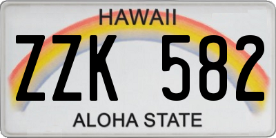 HI license plate ZZK582