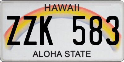 HI license plate ZZK583