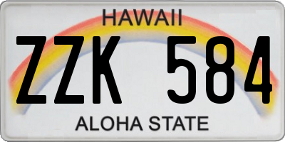 HI license plate ZZK584