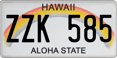 HI license plate ZZK585