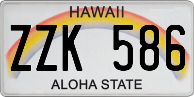 HI license plate ZZK586