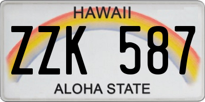 HI license plate ZZK587