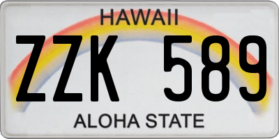 HI license plate ZZK589