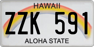 HI license plate ZZK591