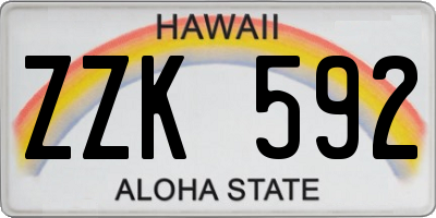 HI license plate ZZK592