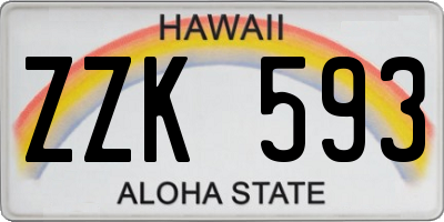 HI license plate ZZK593