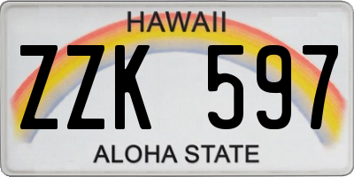 HI license plate ZZK597